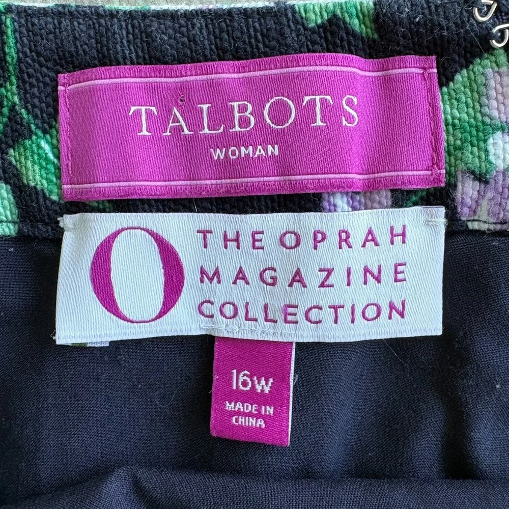 Talbots Womens Black The Oprah Magazine Collection Hydrangea Pencil Skirt Sz 16W
